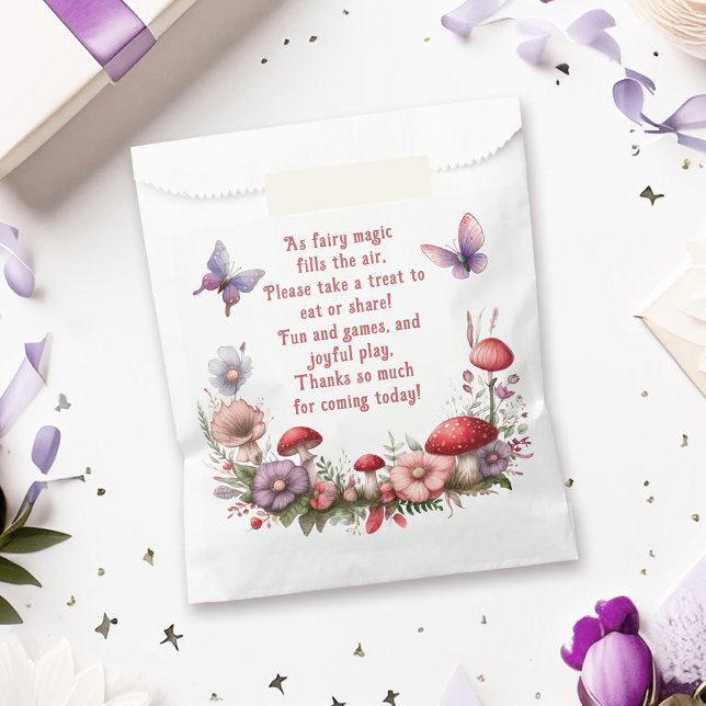 Cute Fairy First Birthday Favor Treat Grab Bags (Fairy First Birthday Favor Treat Bags)