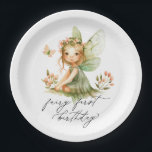 Cute Fairy First Birthday Paper Plates<br><div class="desc">Cute Fairy First Birthday</div>