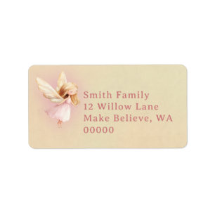 Cute Fairy First Theme Girl's 1st Birthday Party Label