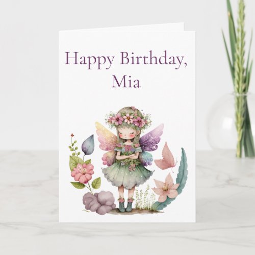 Cute Fairy Garden Girls Birthday Card