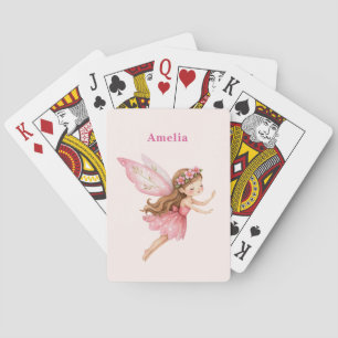 Cute Fairy Girl in a Pink Dress Whimsical Poker Cards