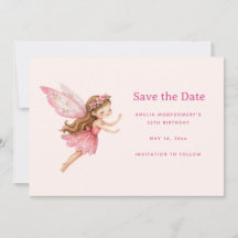 Cute Fairy Girl in Pink Dress