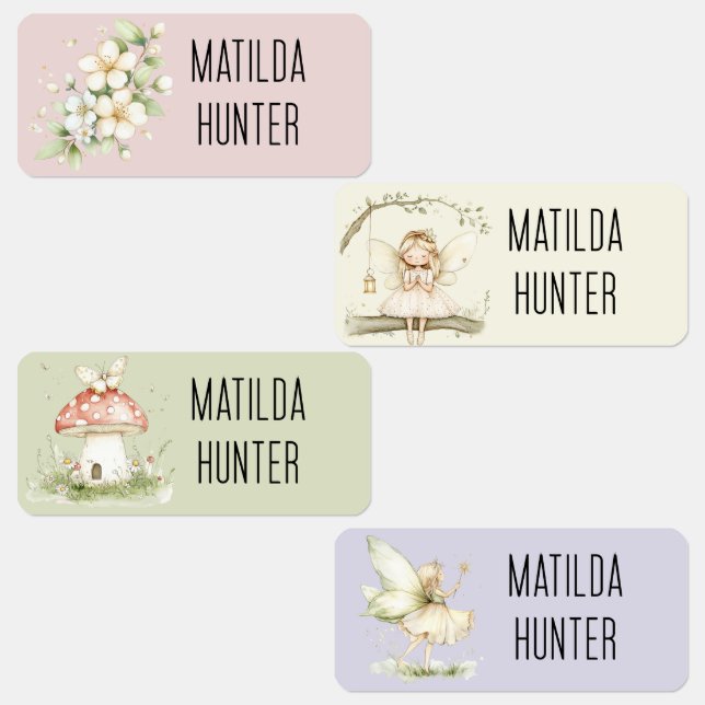 Cute fairy girl name school clothing labels (Group)