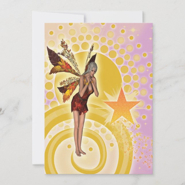 Cute fairy girls birthday party invitation (Front)