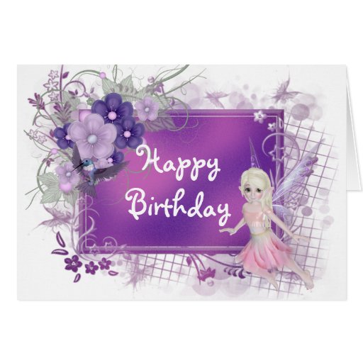 Cute Fairy Girl's Happy Birthday Greeting Card | Zazzle