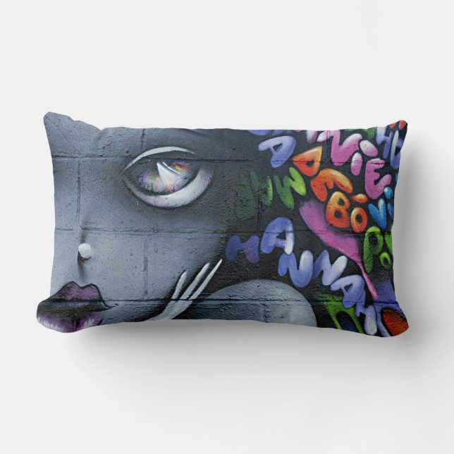 Cute Fairy Graffiti Lumbar Pillow (Front)