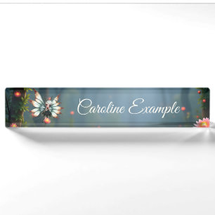 Cute Fairy Guardian in Magical Forest  Desk Name Plate