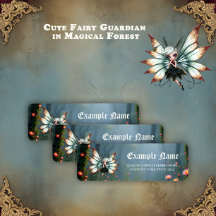 Cute Fairy Guardian in Magical Forest  Label