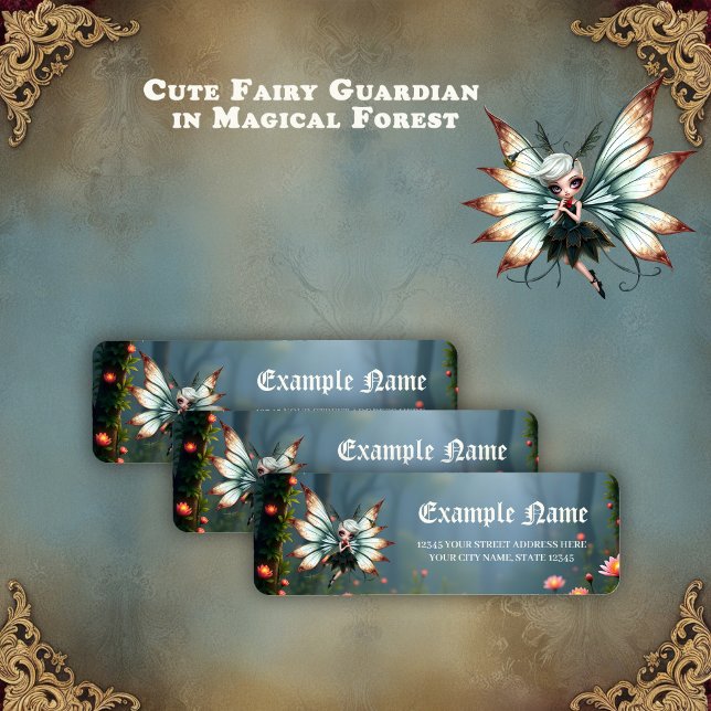 Cute Fairy Guardian in Magical Forest  Label (Creator Uploaded)