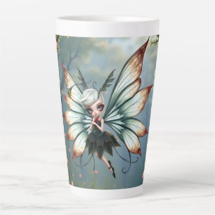Cute Fairy Guardian in Magical Forest Latte Mug