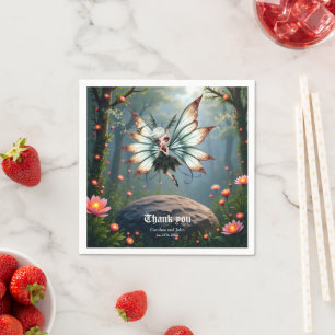 Cute Fairy Guardian in Magical Forest  Napkins