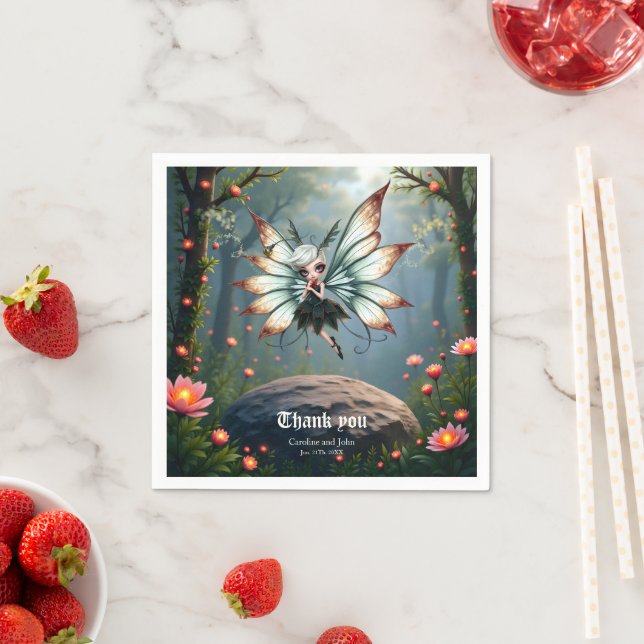 Cute Fairy Guardian in Magical Forest  Napkins (Insitu)
