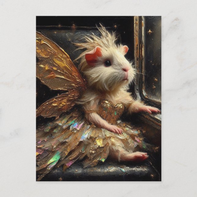 Cute Fairy Guinea Pig Postcard (Front)