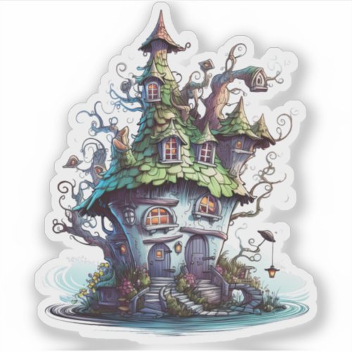 Cute Fairy House  Sticker