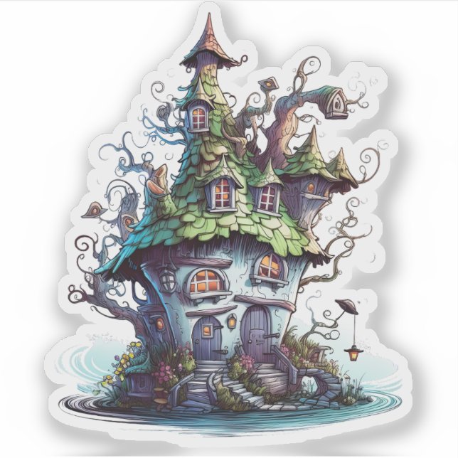 Cute Fairy House  Sticker (Front)