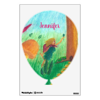 Cute Fairy in the Garden Personalized Wall Decals