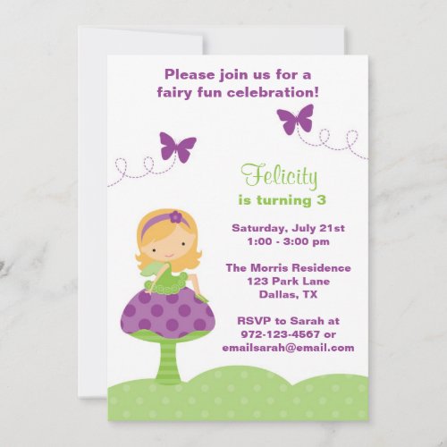 Cute Fairy Invitations