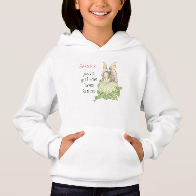 Cute Fairy 'Just a girl who loves fairies' Hoodie (Front)