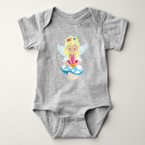 Cute Fairy Magic Fairy Blonde Hair Mushroom Baby Bodysuit