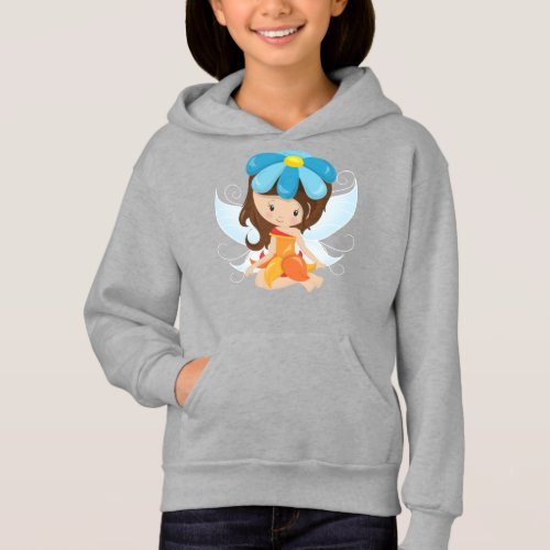 Cute Fairy Magic Fairy Brown Hair Flowers Hoodie