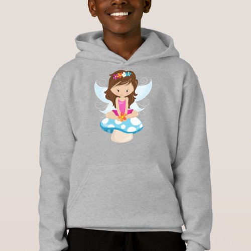 Cute Fairy Magic Fairy Brown Hair Mushroom Hoodie