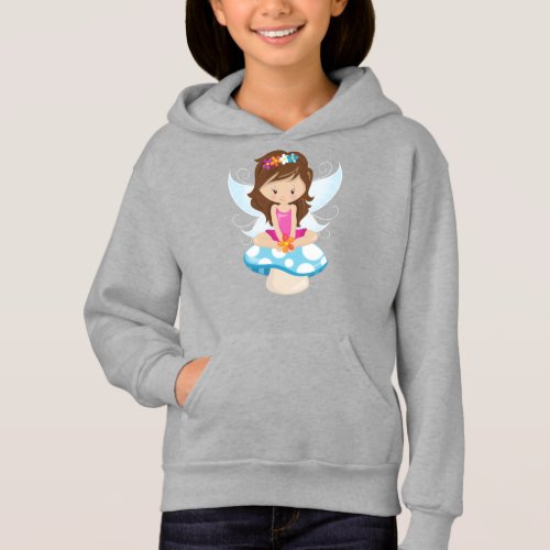 Cute Fairy Magic Fairy Brown Hair Mushroom Hoodie