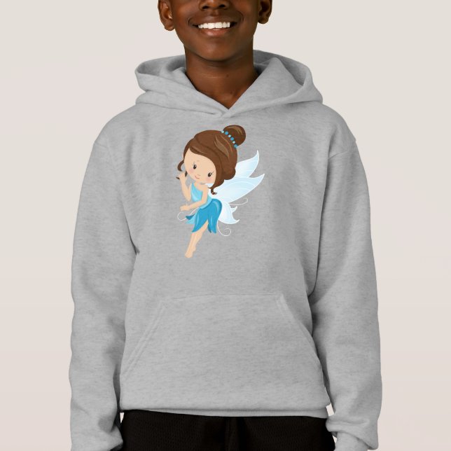 Cute Fairy, Magic Fairy, Forest Fairy, Brown Hair Hoodie (Front)