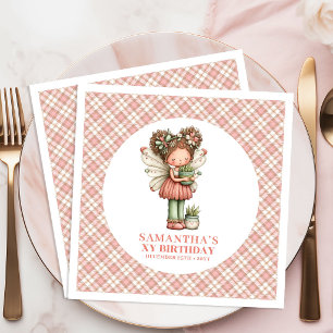 Cute Fairy Magical Floral 5th Birthday Party   Paper Dinner Napkins