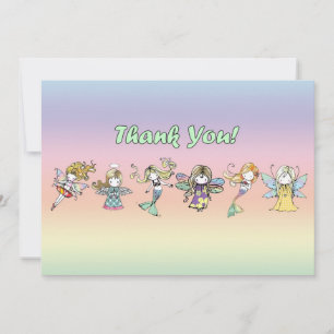 Cute Fairy Mermaid Angel Matching Thank You Notes