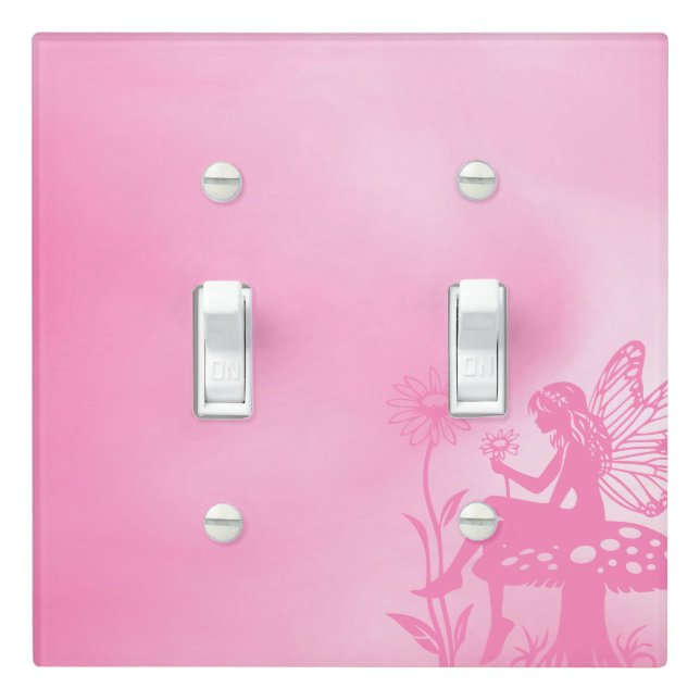 Cute Fairy Mushroom and Flower Light Switch Cover (In Situ)