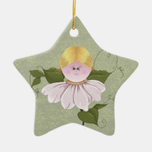 Cute Fairy or Pixie Ceramic Ornament