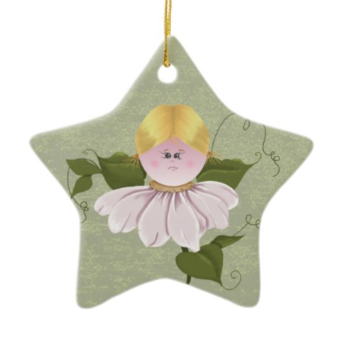 Cute Fairy or Pixie Ceramic Ornament
