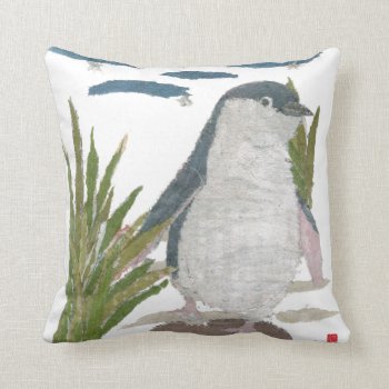 Cute Fairy Penguin Navy Pillow by BlessHue at Zazzle