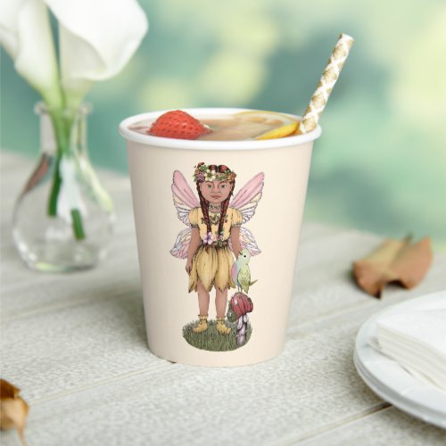 Cute Fairy Princess and Mushroom Birthday Party Paper Cups