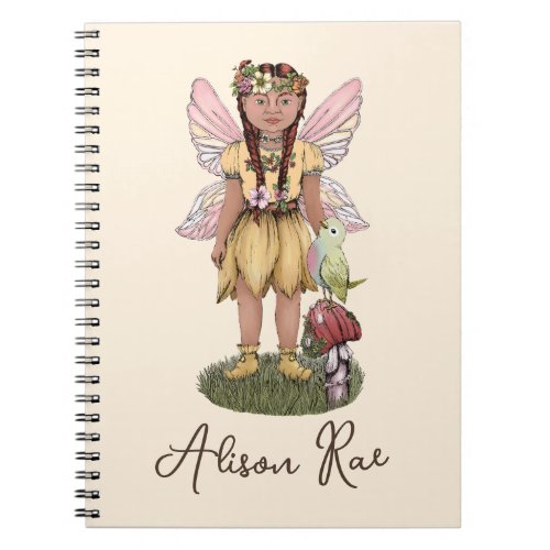 Cute Fairy Princess and Mushroom Illustration Notebook