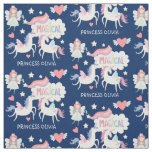 Cute Fairy Princess and Unicorn Kids Fabric