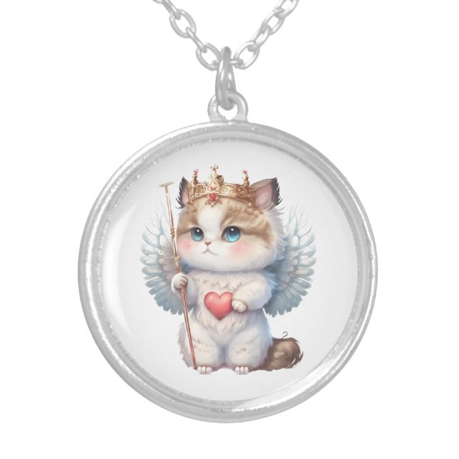 Cute Fairy Princess Cat Necklace (Front)