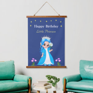 Cute Fairy Princess Girl Birthday Hanging Tapestr Tapestry