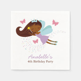 Cute Fairy Princess Girls Birthday Napkins
