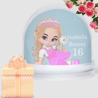 Cute Fairy Princess Sweet Sixteen Snow Globe 