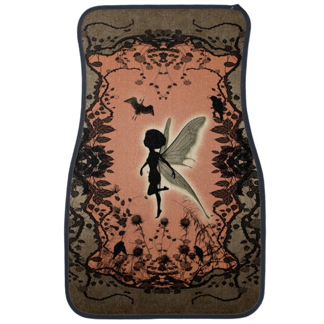 Cute fairy silhouette with glowing shine, car mat (Front)