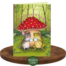 Cute Fairy Tale Artwork Frog and Mouse Friendship