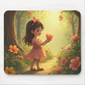 cute fairy tale girl mouse pad