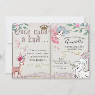 Cute Fairy Tale Glitter Fairy Garden Invitation