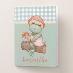 Cute Fairy Tale Mushroom Frog Princess Pocket Folder