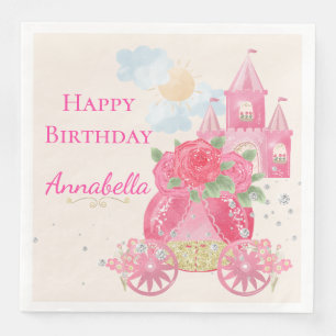 Cute Fairy Tale Pink Princess Party Paper Dinner Napkins