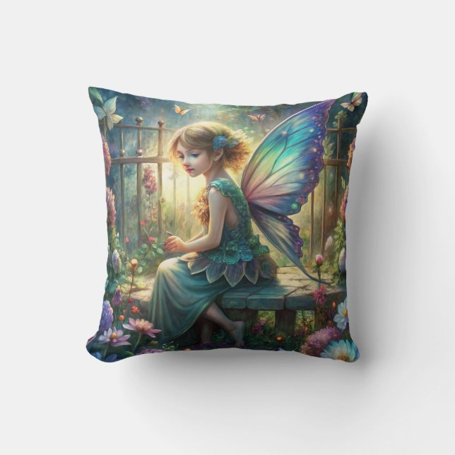 Cute Fairy  Throw Pillow (Front)