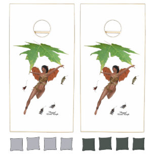 Cute Fairy With Brown Wings Cornhole Set