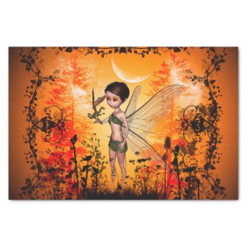 Cute Fairy With Little Dragon Tissue Paper by stylishdesign1 at Zazzle