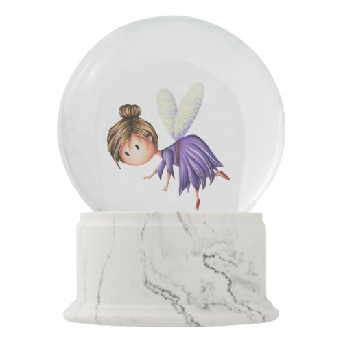 Cute Fairy with Purple Dress Flying Snow Globe
